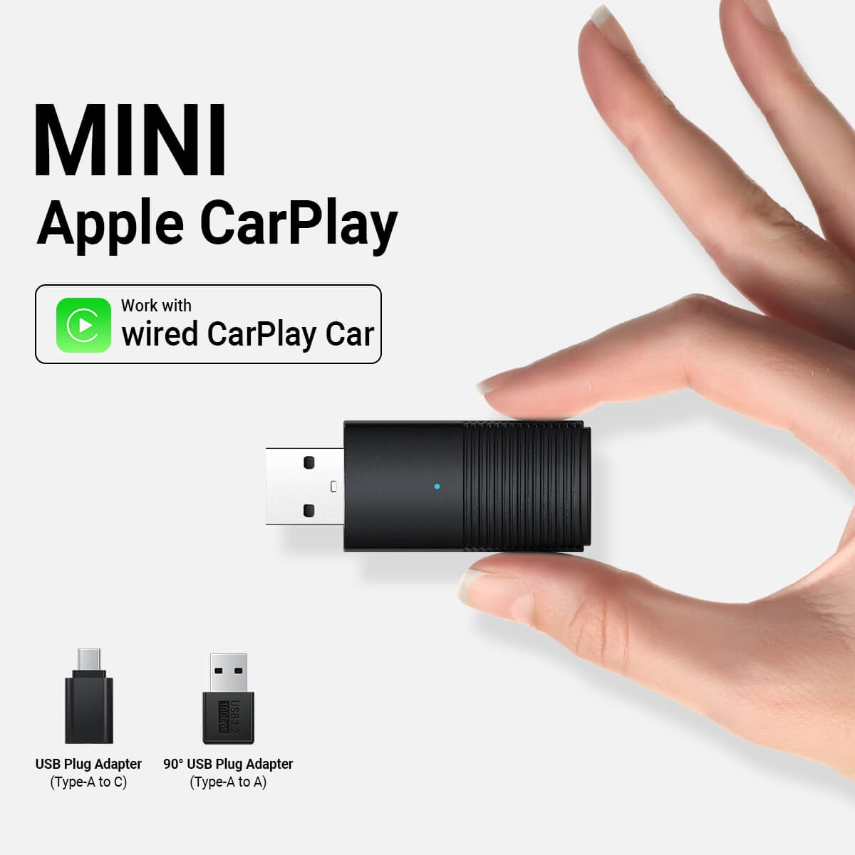 Ottocast Mini adaptador inalámbrico CarPlay/Android Auto 2 en 1