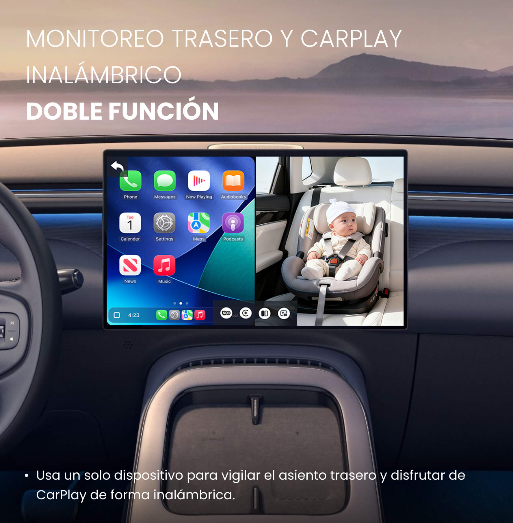 Ottocast® Cabin Care Owl Monitor Adaptador inalámbrico CarPlay