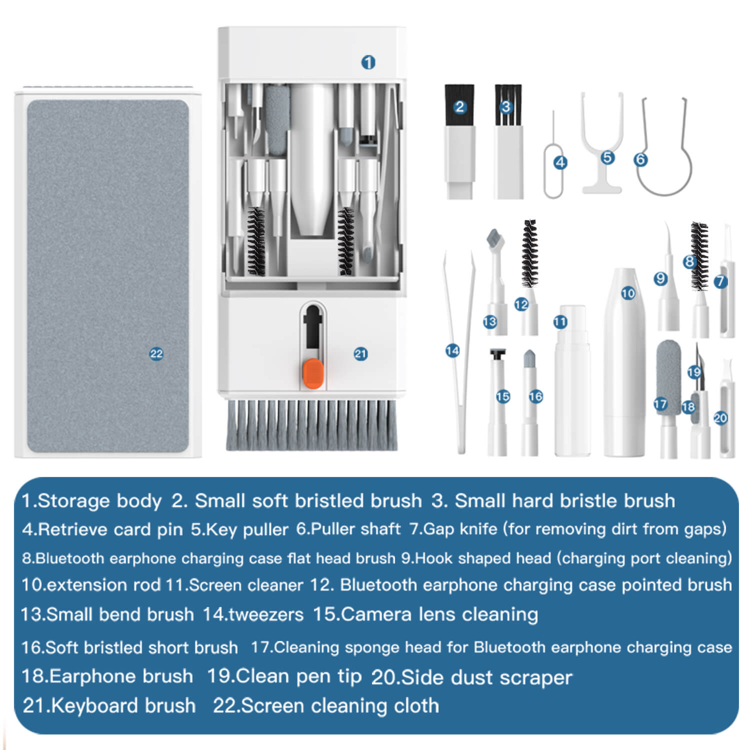 Kit de limpieza para electrónica 22 en 1