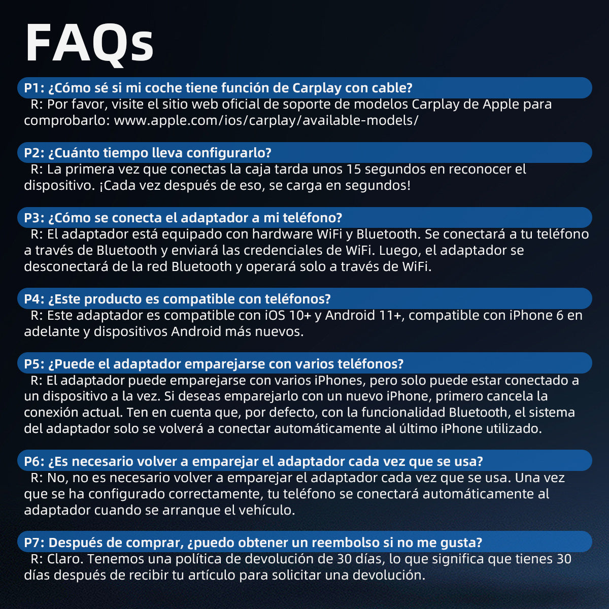 Play2Video Pro adaptador CarPlay/ Android Auto inalámbrico con vídeo