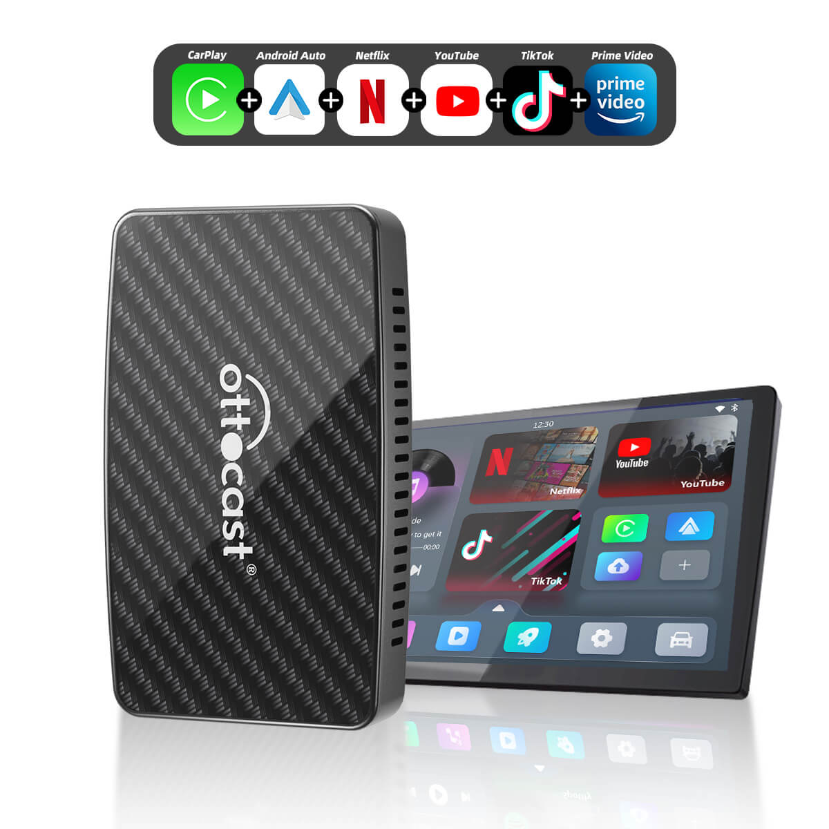 Play2Video Pro adaptador CarPlay/ Android Auto inalámbrico  con YouTube y Netflix