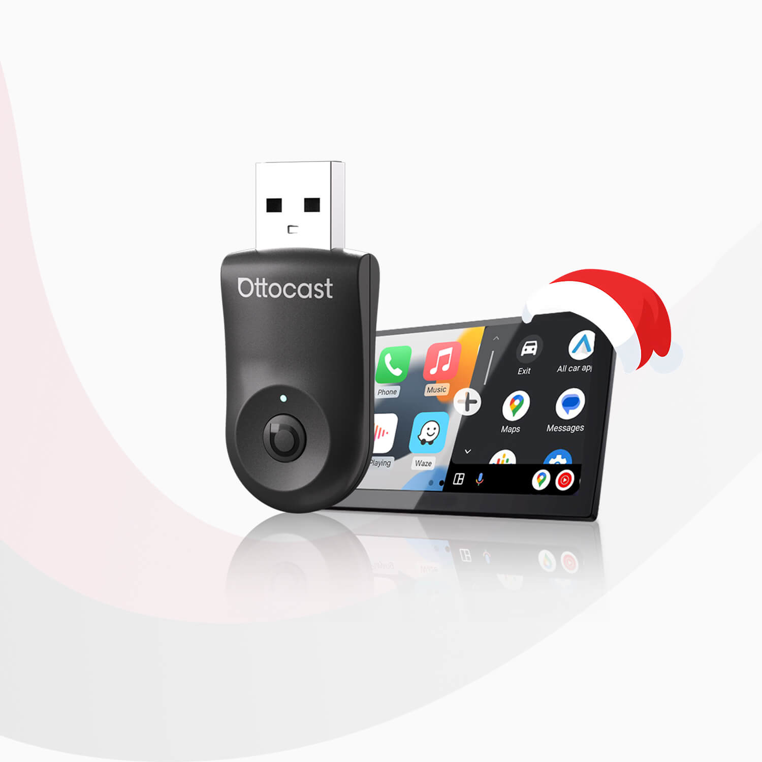 Ottocast® Mini adaptador inalámbrico CarPlay/Android Auto