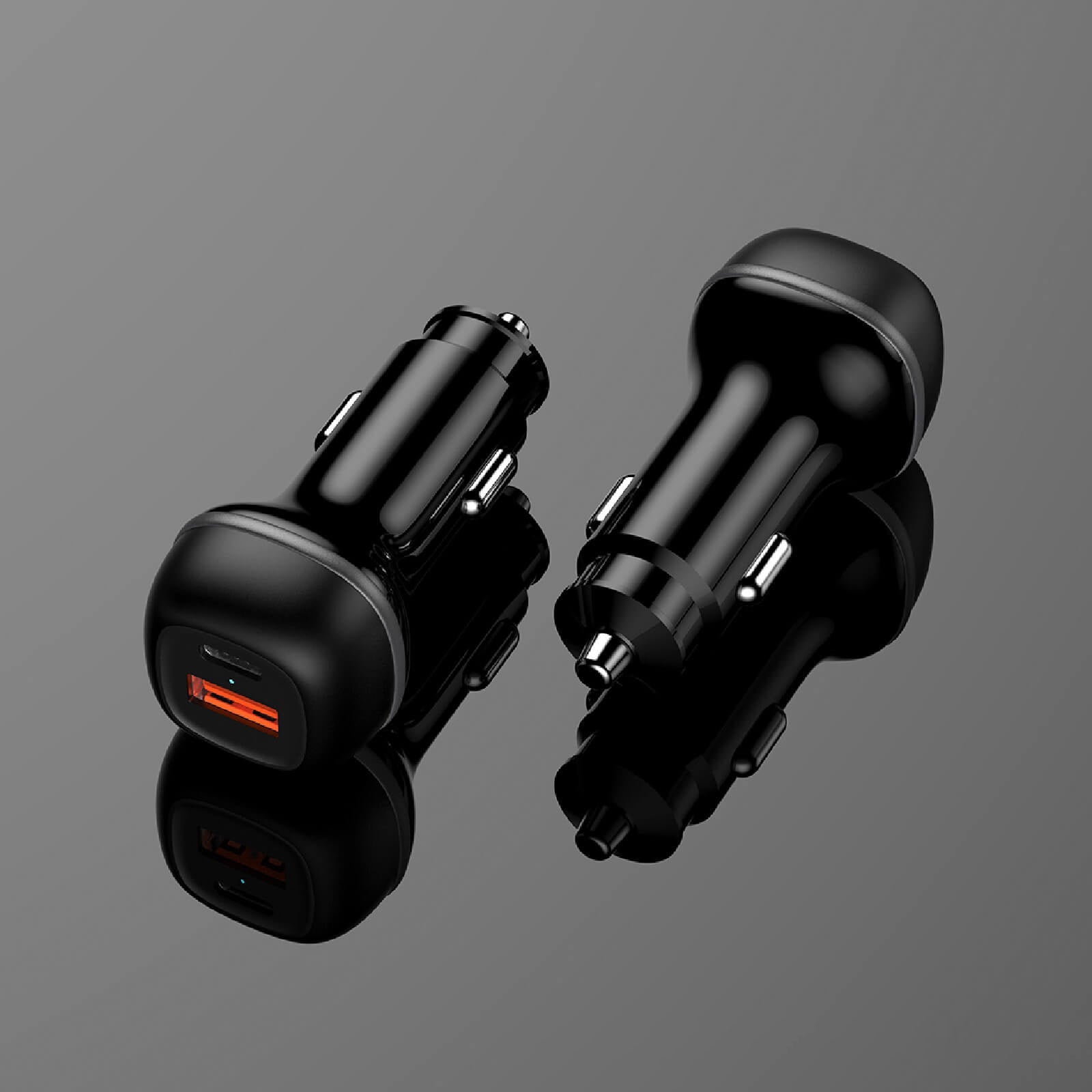 Cargador de coche rápido doble USB-C y USB-A