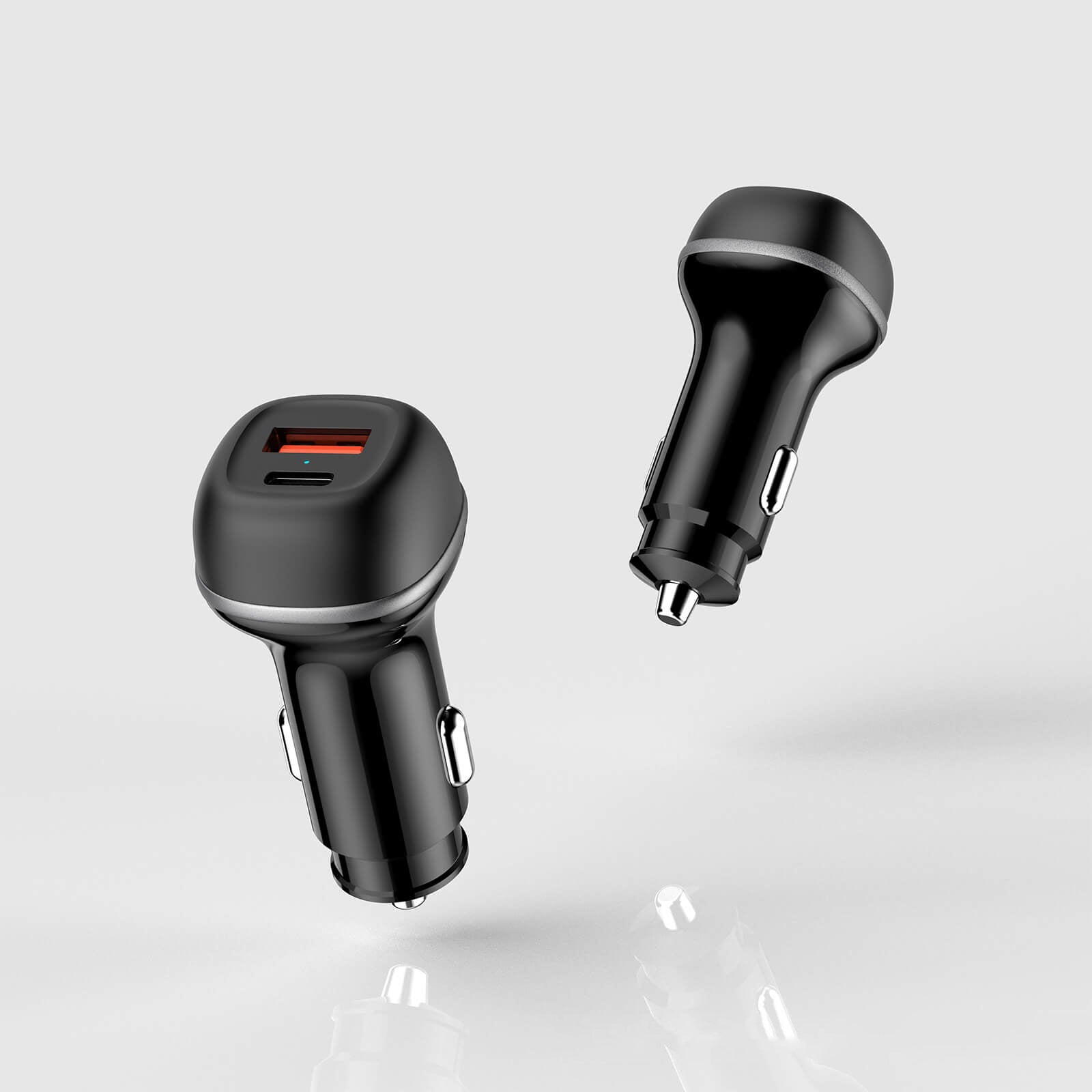 Cargador de coche rápido doble USB-C y USB-A