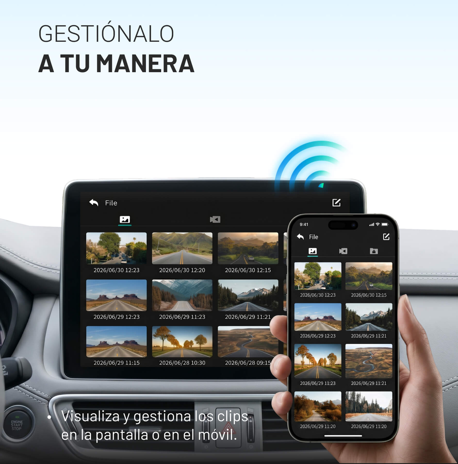 OttoSafe Cam 2 en 1 | Dash Cam para Coche y CarPlay Inalámbrico
