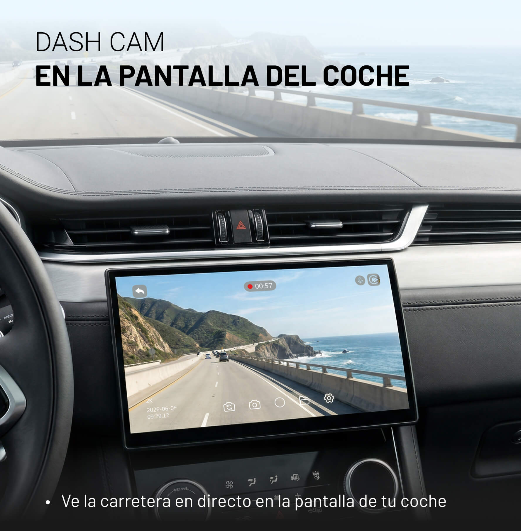 OttoSafe Cam 2 en 1 | Dash Cam para Coche y CarPlay Inalámbrico