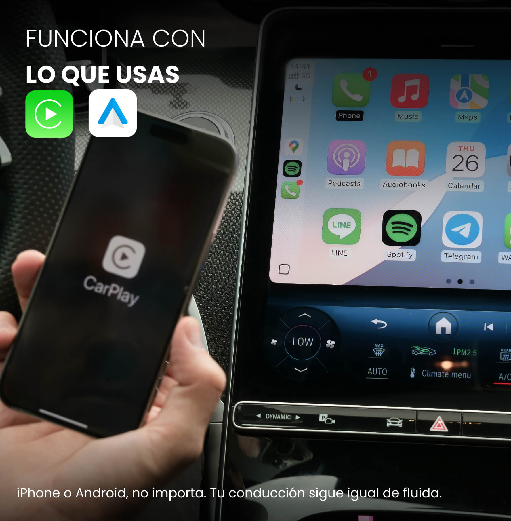 Adaptador Ottocast Mini Pico para CarPlay/Android Auto Inalámbricos