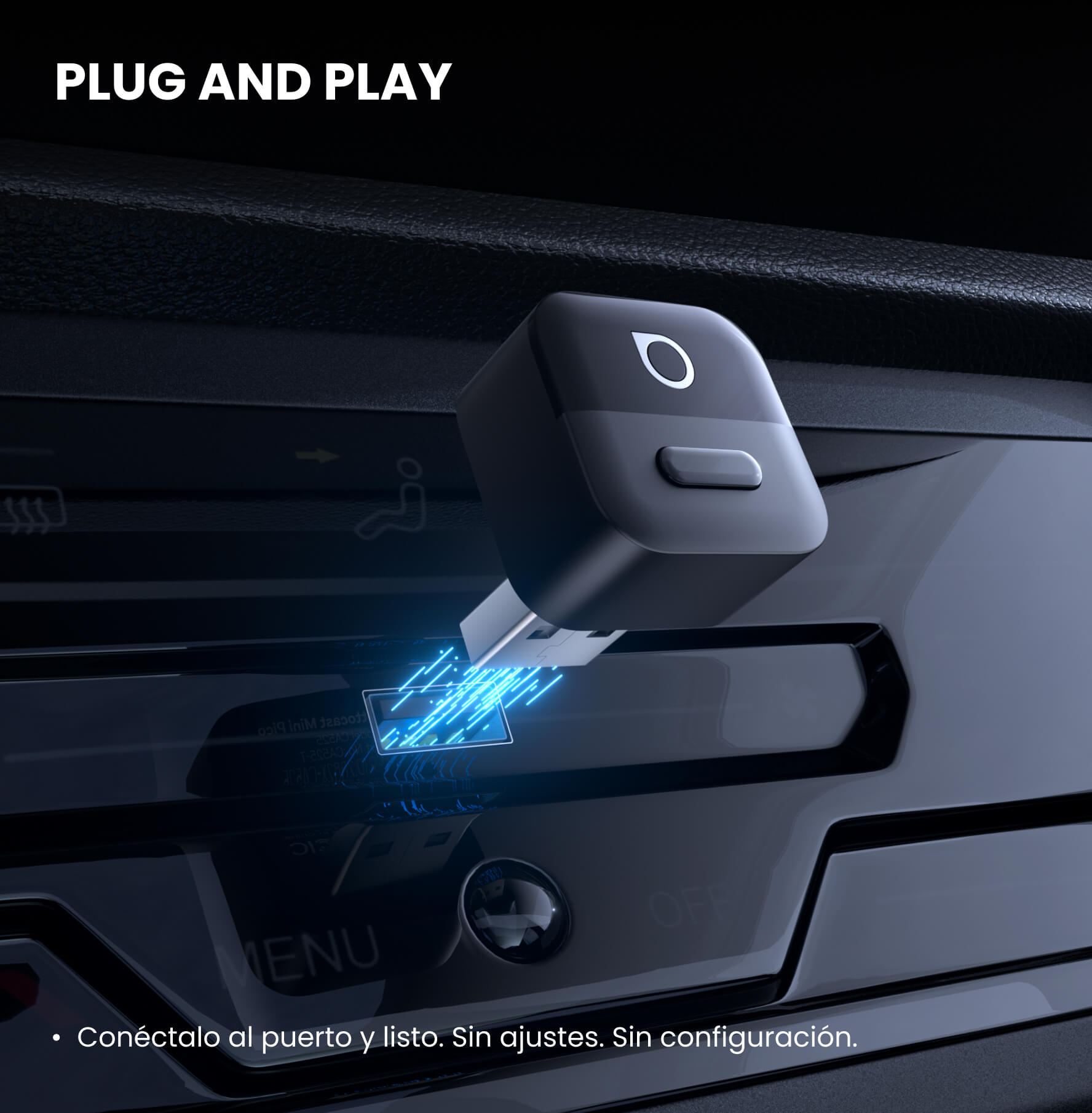 Adaptador Ottocast Mini Pico para CarPlay/Android Auto Inalámbricos