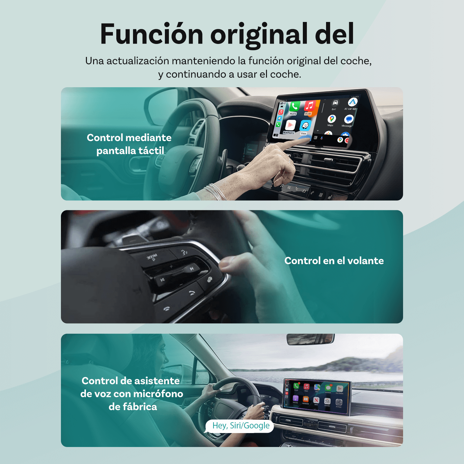 OTTOCAST® Mini Cube 3.0 Adaptador inalámbrica CarPlay y Android Auto