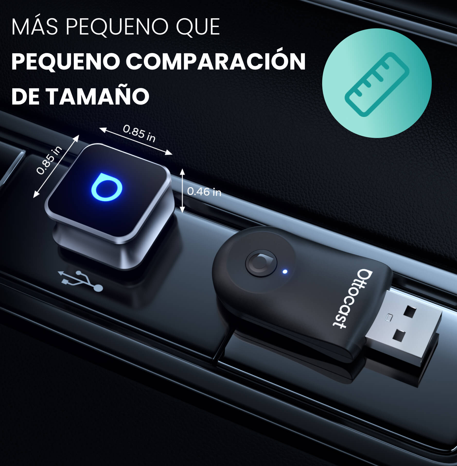OTTOCAST® Mini Cube 3.0 Adaptador inalámbrica CarPlay y Android Auto