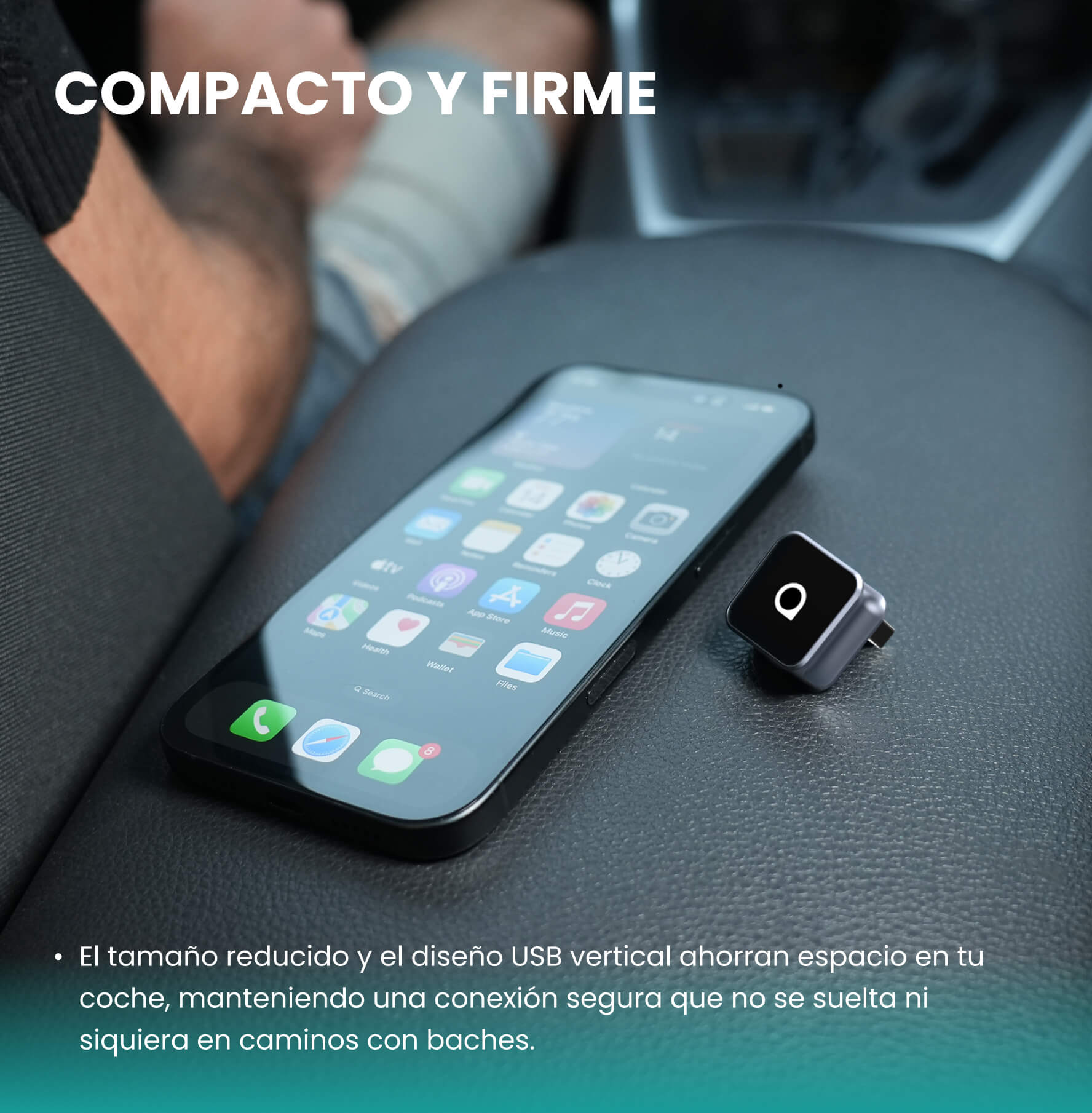 OTTOCAST® Mini Cube 3.0 Adaptador inalámbrica CarPlay y Android Auto