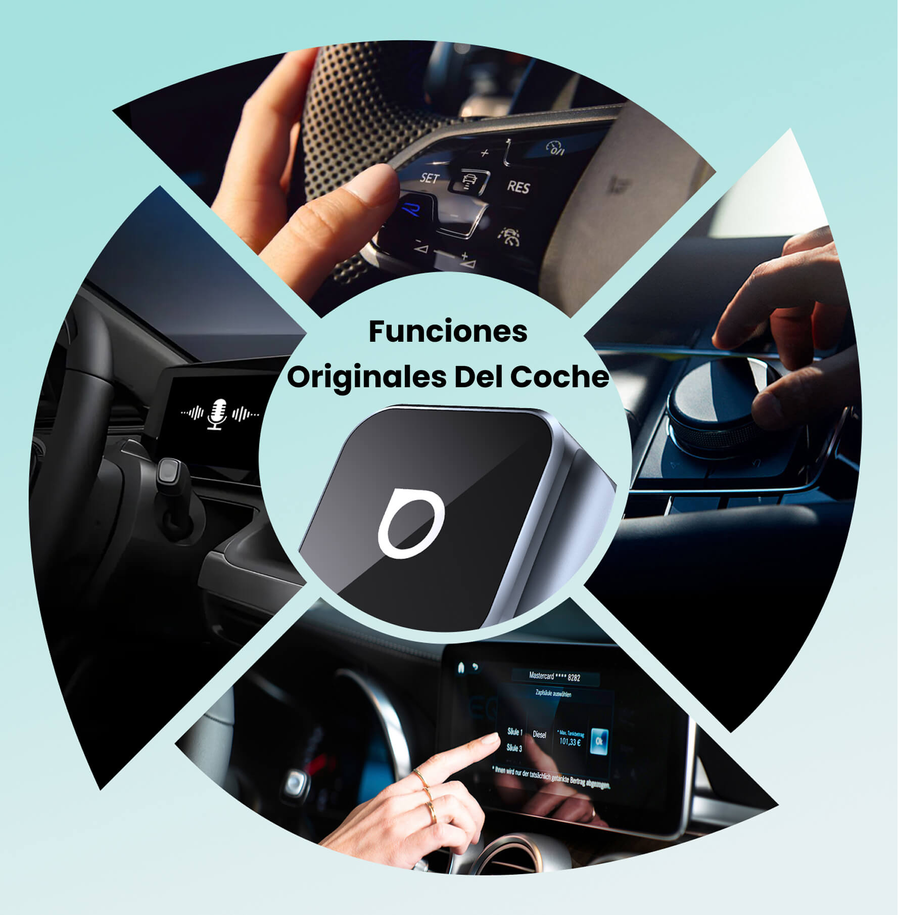 OTTOCAST® Mini Cube 3.0 Adaptador inalámbrica CarPlay y Android Auto