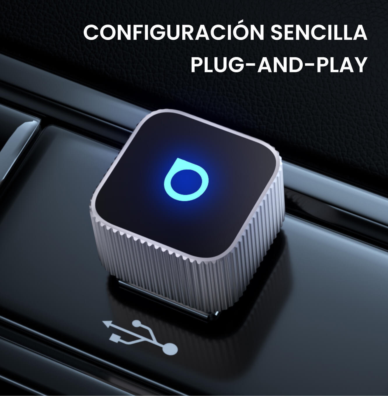 OTTOCAST® Mini Slim Adaptador inalámbrica CarPlay y Android Auto