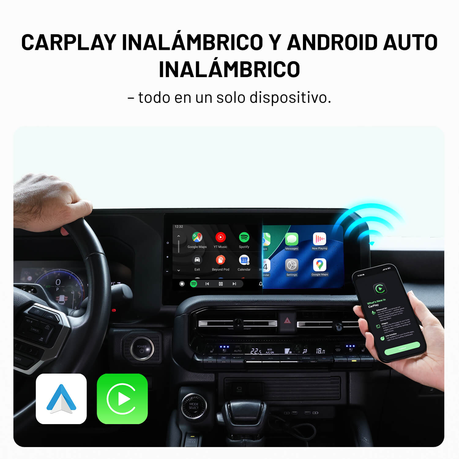 Play2Video X Wireless CarPlay/Android Auto All-in-1 Adapter