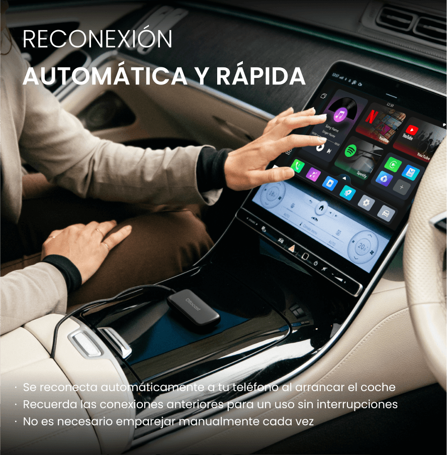 OTTOCAST® Play2Video Ultra Adaptador inalámbrica CarPlay/Android Auto