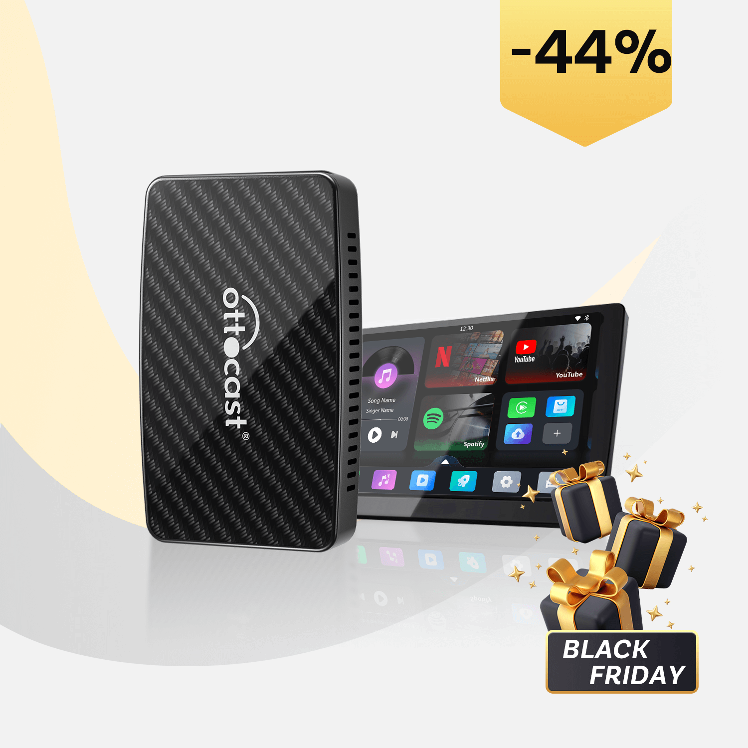 Play2Video Pro adaptador CarPlay/ Android Auto inalámbrico con YouTube y Netflix