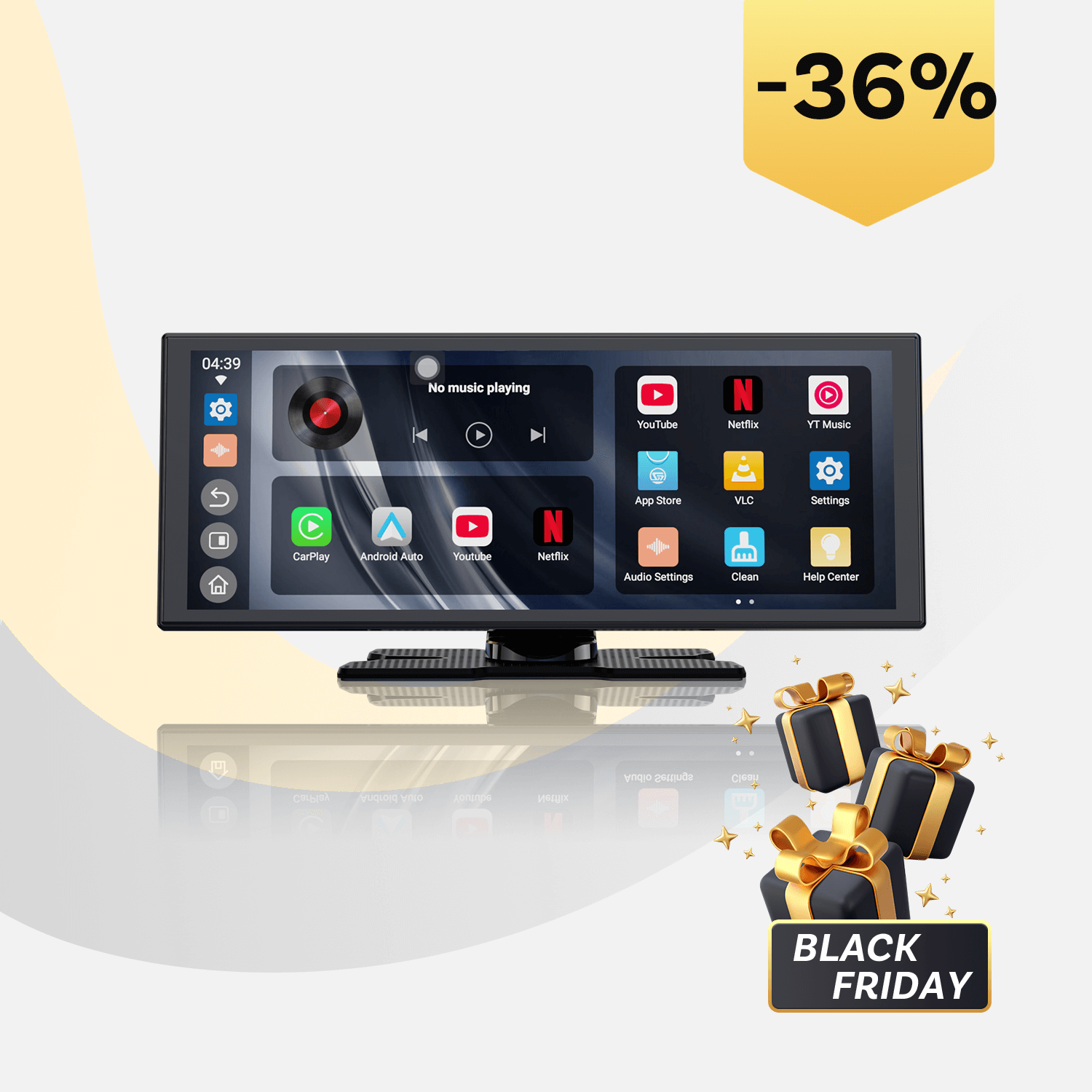 Ottocast® Screen Flow Apple CarPlay y Android Auto pantalla inalámbricos