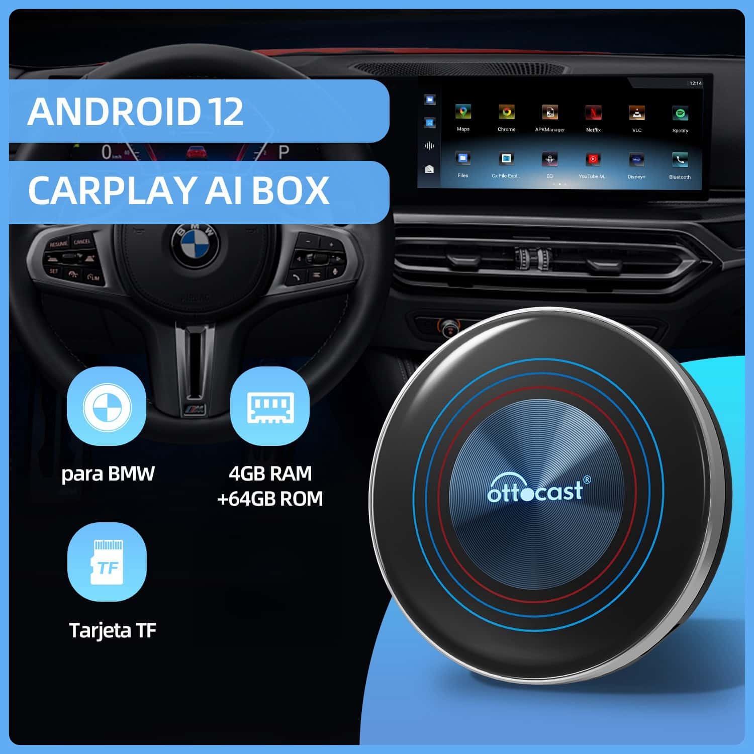 OttoAibox i3 CarPlay Aibox, solo para BMW