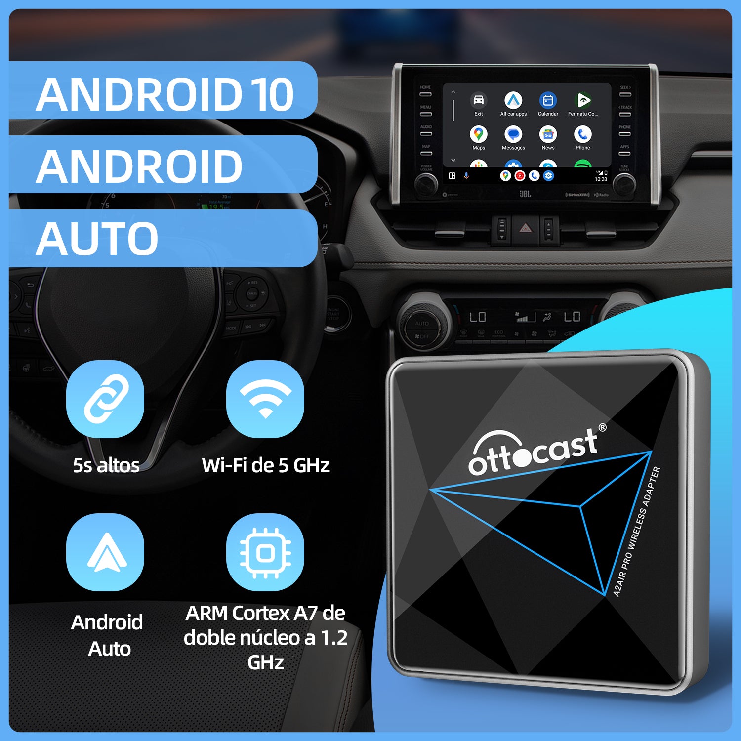 A2Air Pro Adaptador android auto inalámbrico