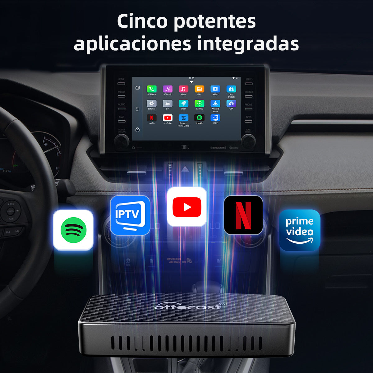 Play2Video Pro adaptador CarPlay/ Android Auto inalámbrico  con vídeo