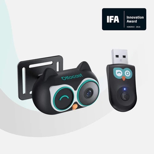 Ottocast® Cabin Care Owl Monitor Adaptador inalámbrico CarPlay/Android Auto