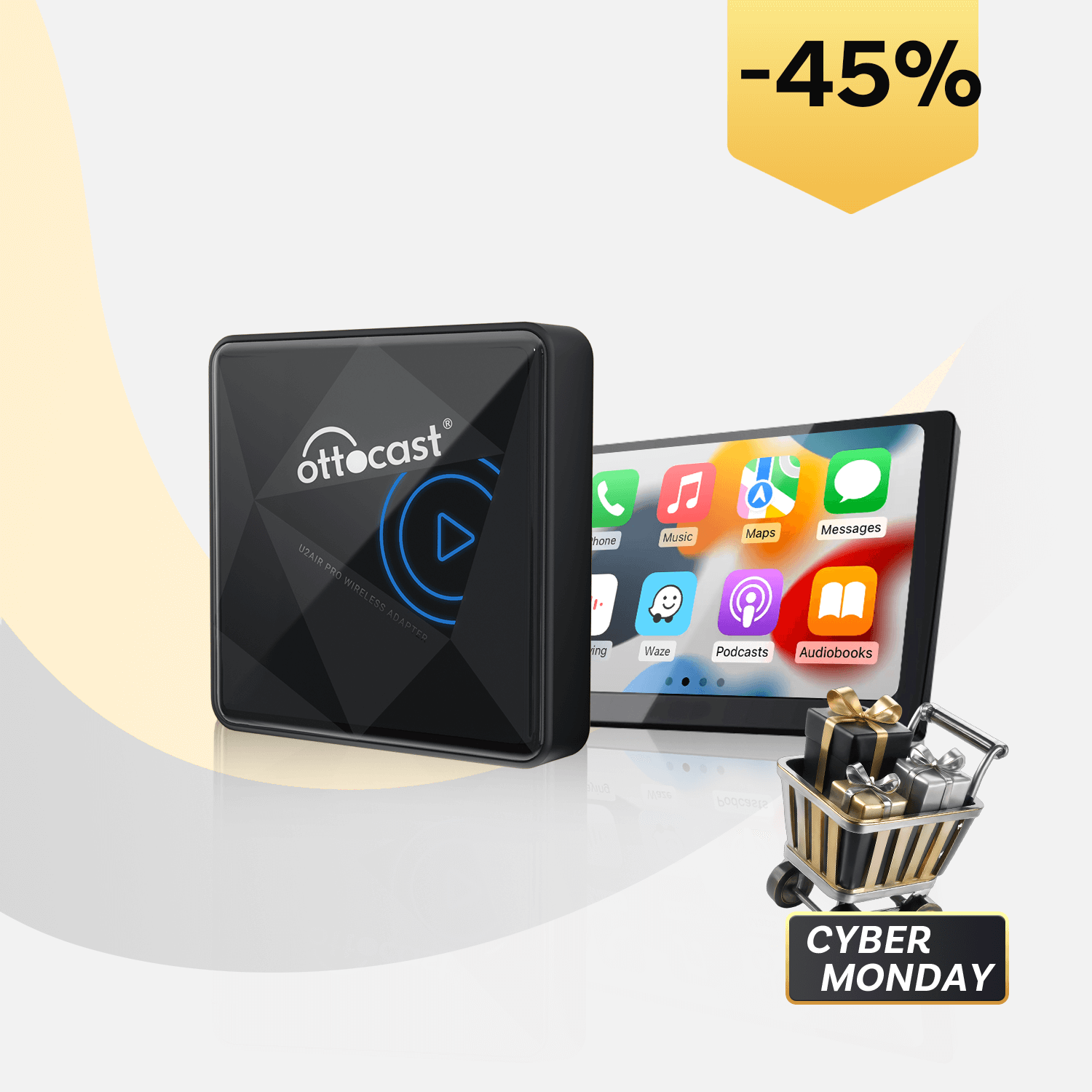 Ottocast® U2AIR Pro adaptador apple carplay inalámbrico