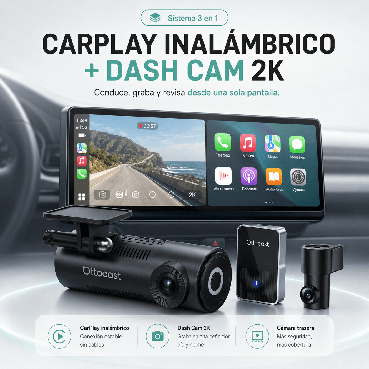 OttoSafe Cam – El primer adaptador 3 en 1 para cámara de salpicadero del mundo