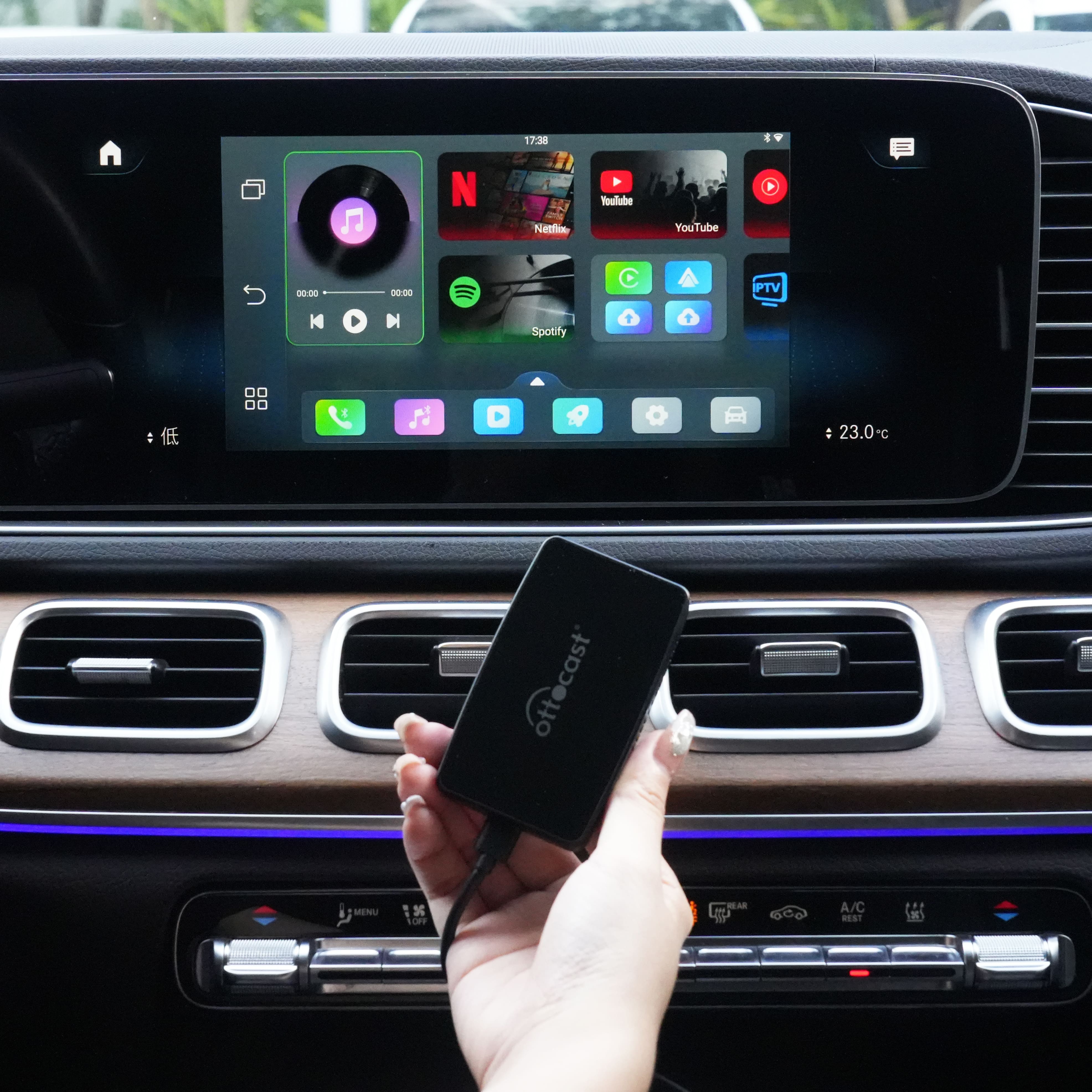 Play2Video Pro adaptador CarPlay/ Android Auto inalámbrico  con YouTube y Netflix