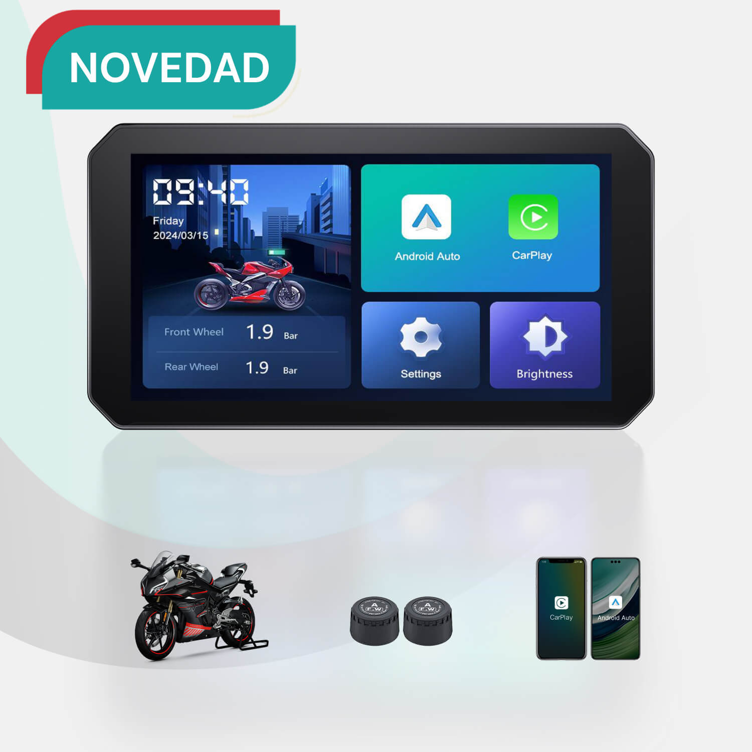 OTTOCAST Pantalla Inteligente para Moto de 5