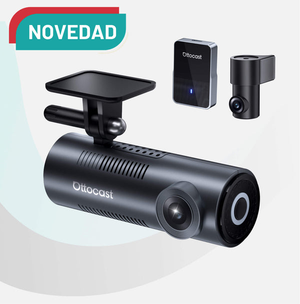 OttoSafe Cam 2 en 1 | Dash Cam para Coche y CarPlay Inalámbrico
