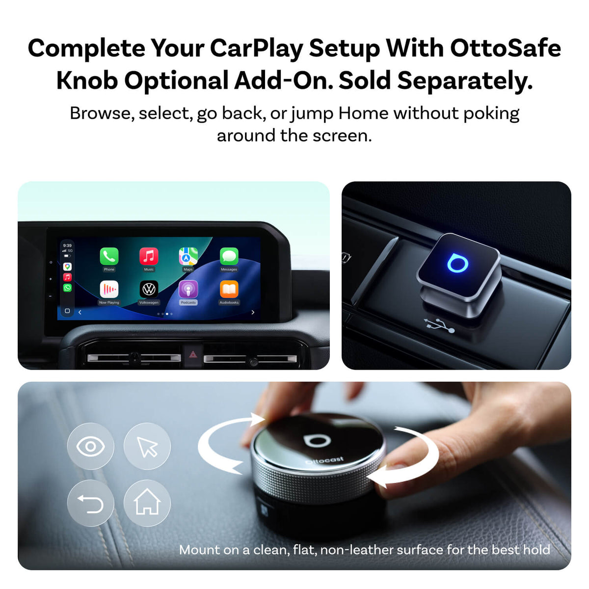 OttoSafe Knob – Mando para CarPlay