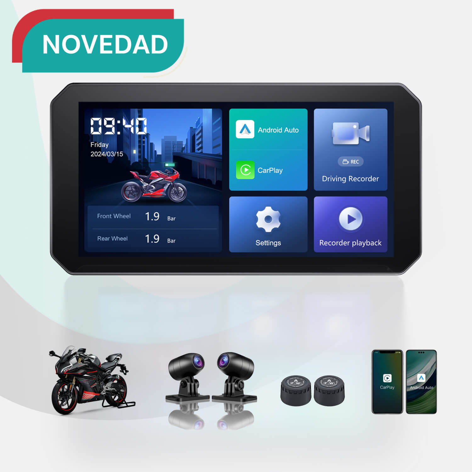 Pantalla tactil para motocicleta C6