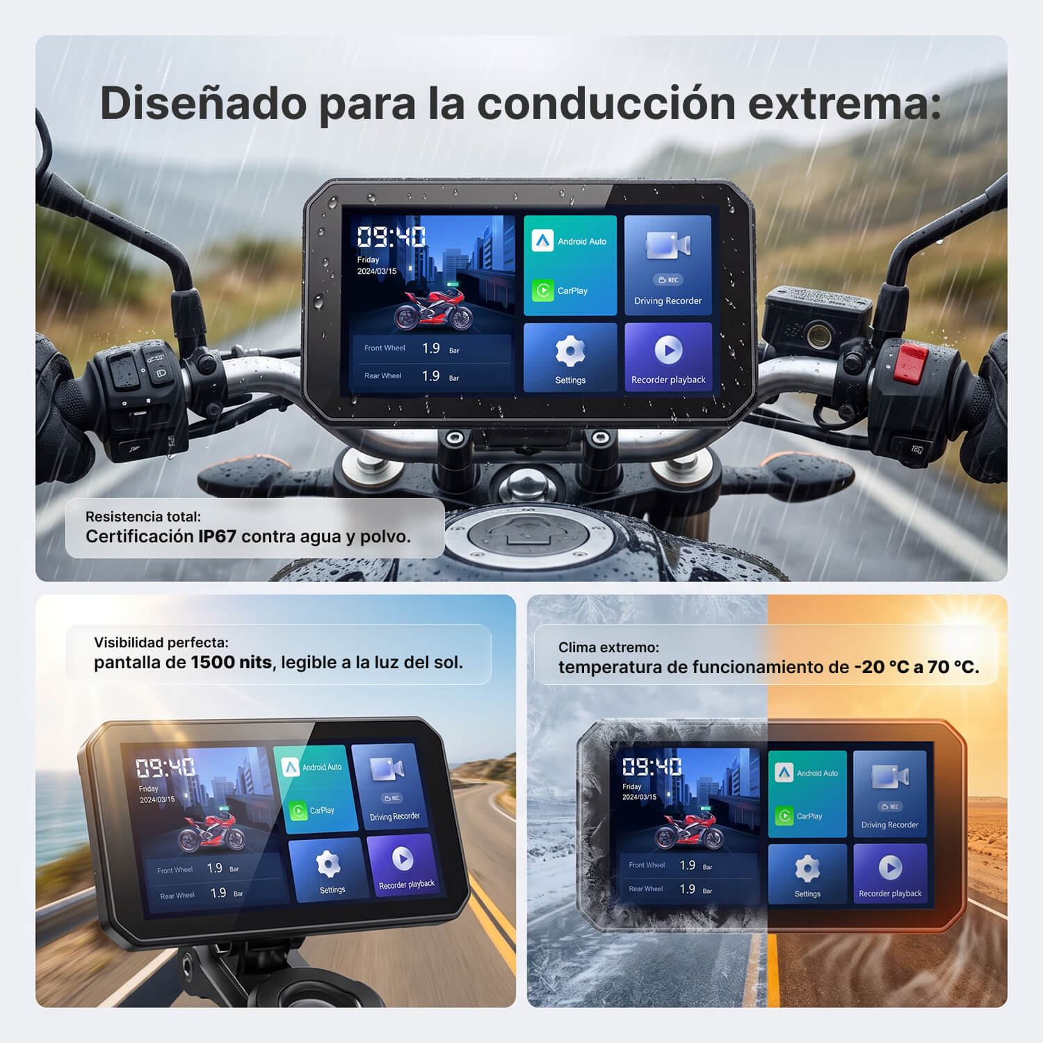 Pantalla tactil para motocicleta C6