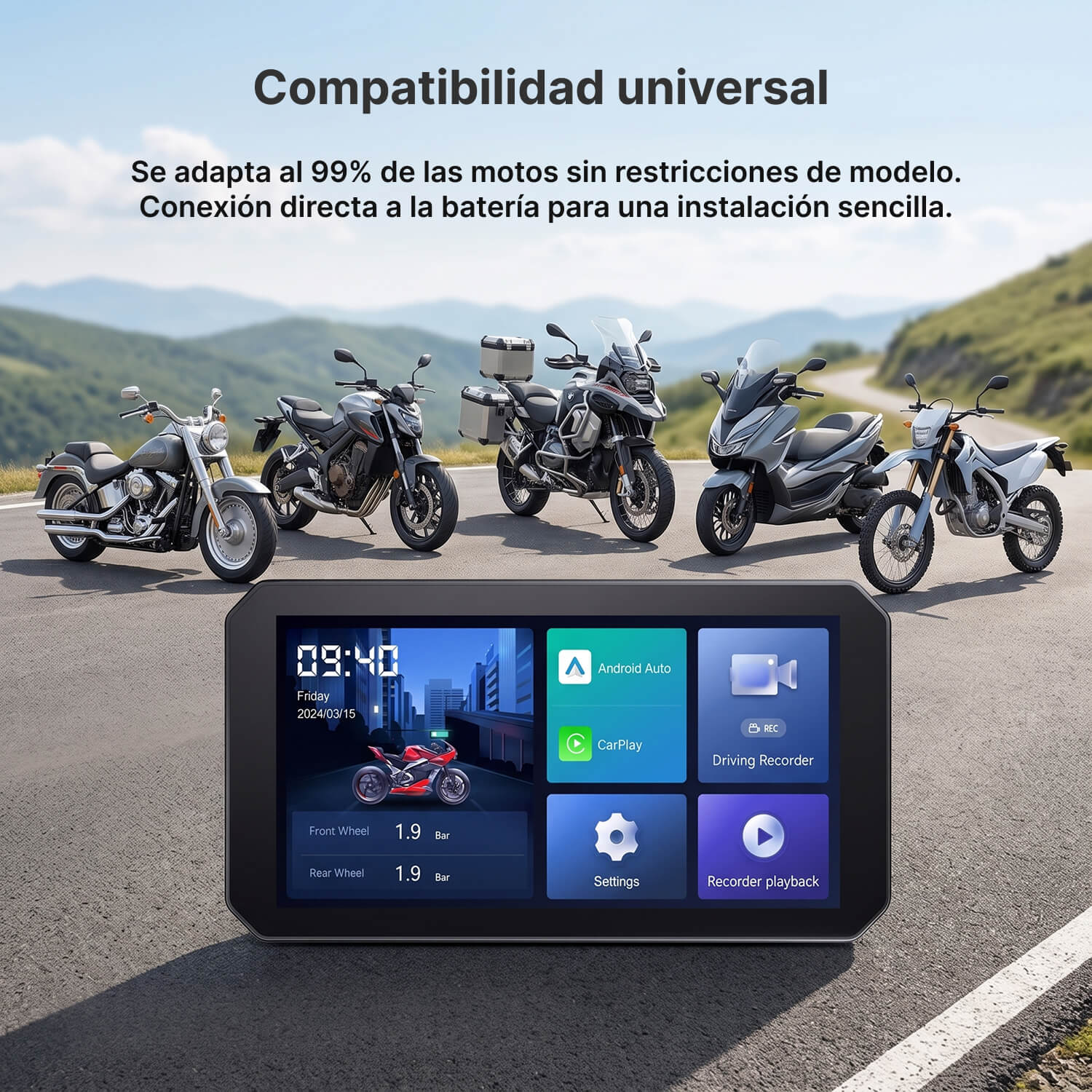 Pantalla tactil para motocicleta C6