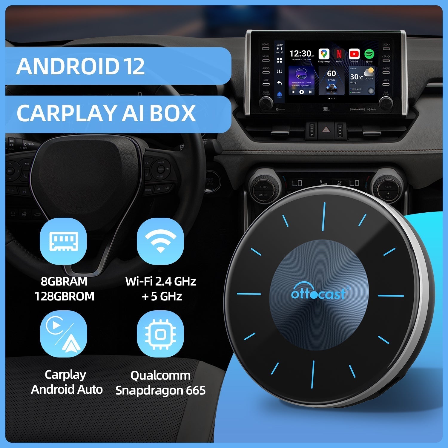 Play2Video-Pro Wireless CarPlay/ Android Auto/Video 3-in-1 Adapter