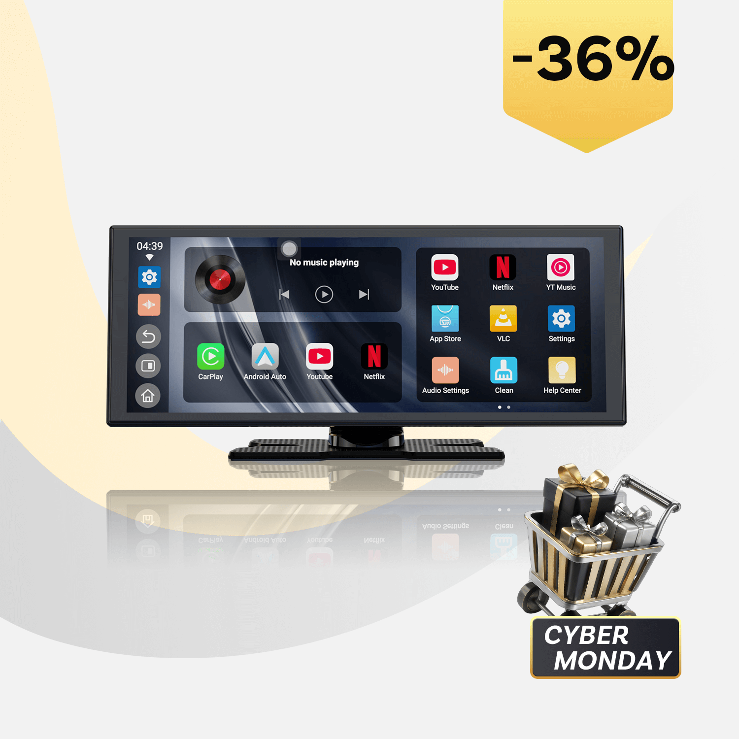 Ottocast® Screen Flow Apple CarPlay y Android Auto pantalla inalámbricos