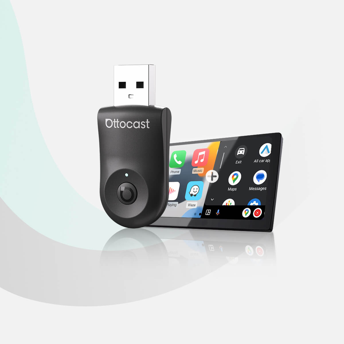 Ottocast® Mini adaptador inalámbrico CarPlay/Android Auto