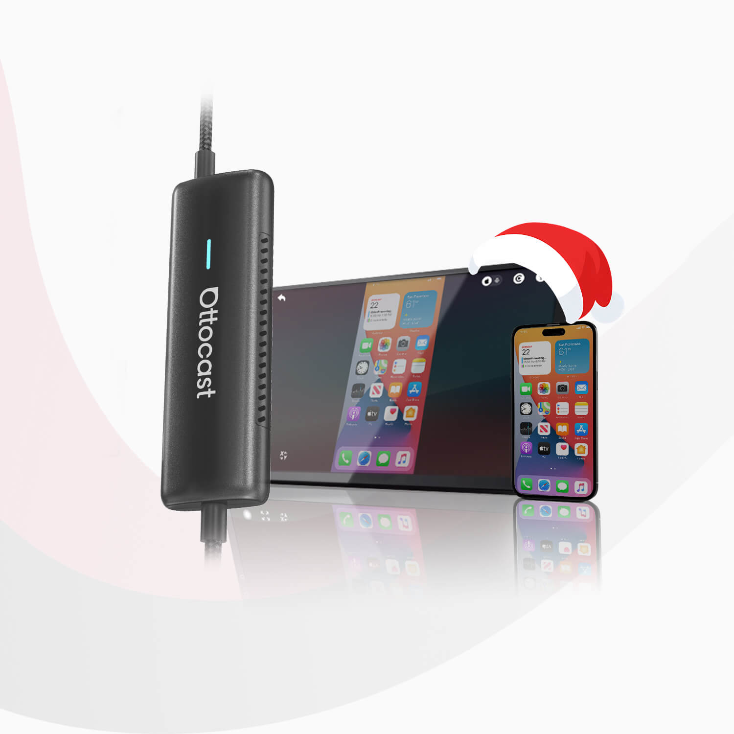 Ottocast® Mirror Touch adaptador CarPlay inalámbrico