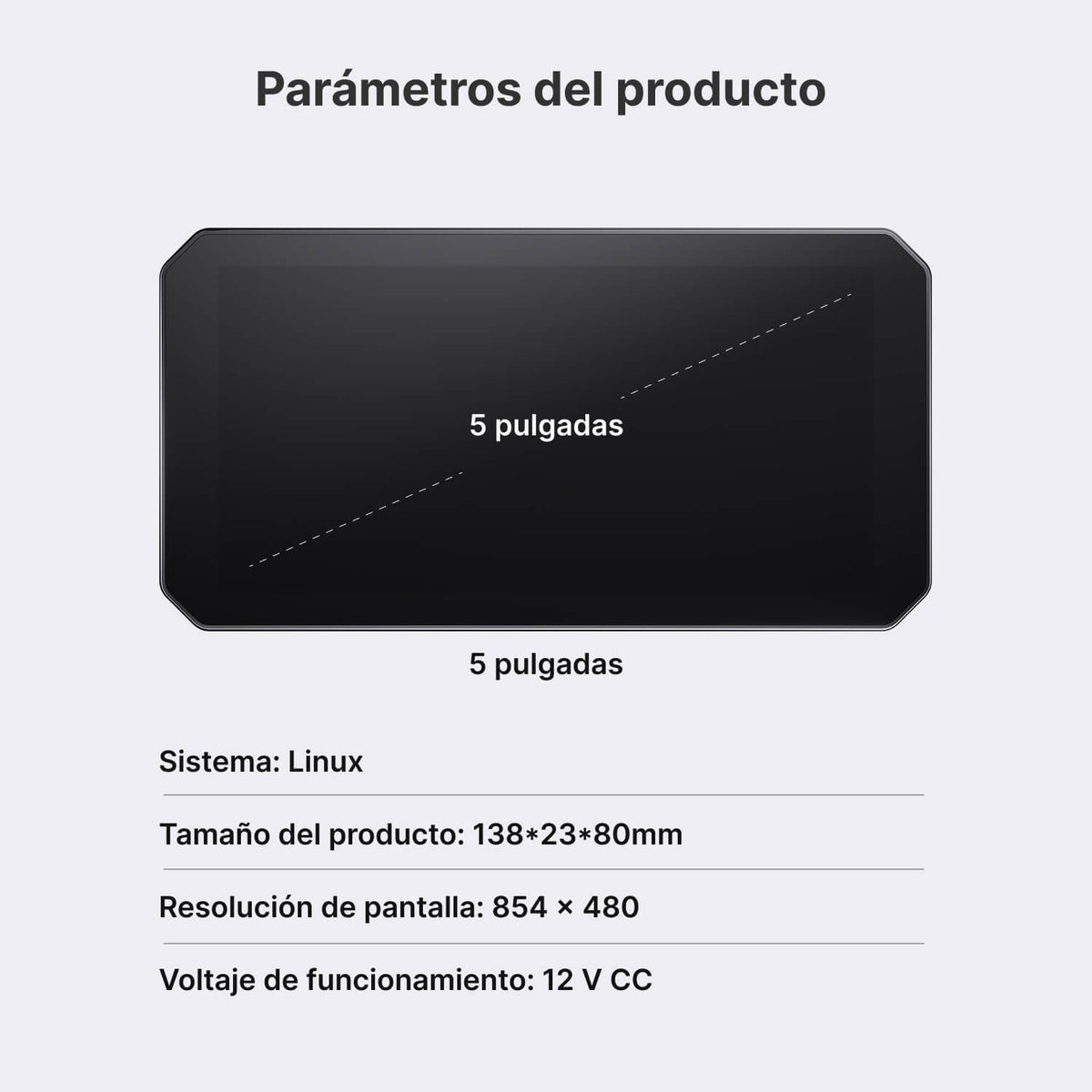 OTTOCAST Pantalla Inteligente para Moto de 5" con CarPlay Inalámbrico, Android Auto, IPS HD e IP67