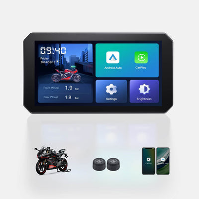 OTTOCAST Pantalla Inteligente para Moto de 5" con CarPlay Inalámbrico, Android Auto, IPS HD e IP67