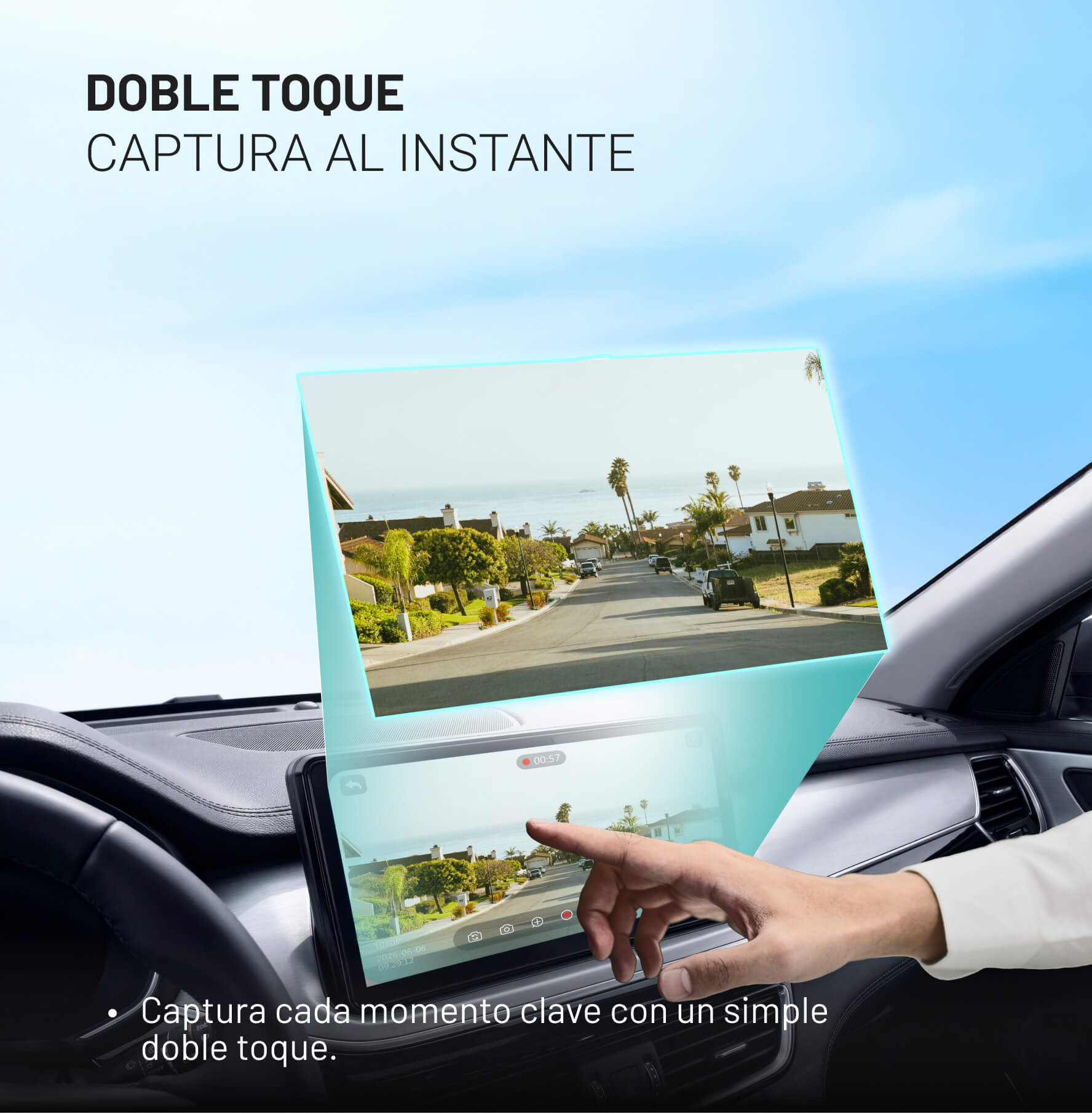OttoSafe Cam 2 en 1 | Dash Cam para Coche y CarPlay Inalámbrico
