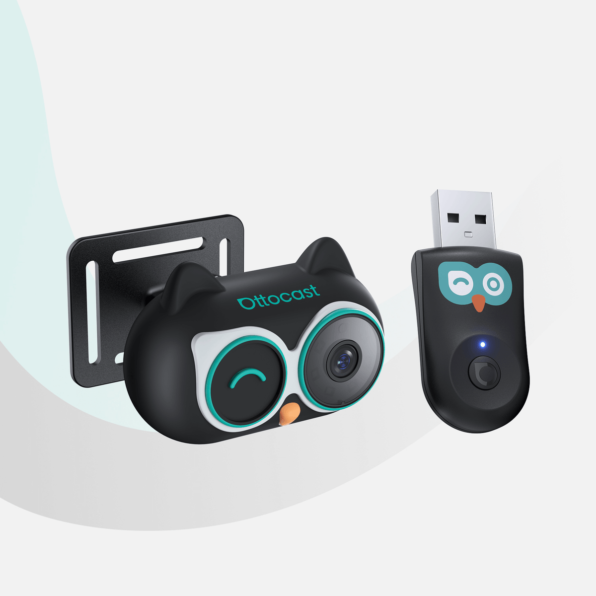 Ottocast® Cabin Care Owl Monitor Adaptador inalámbrico CarPlay/Android Auto