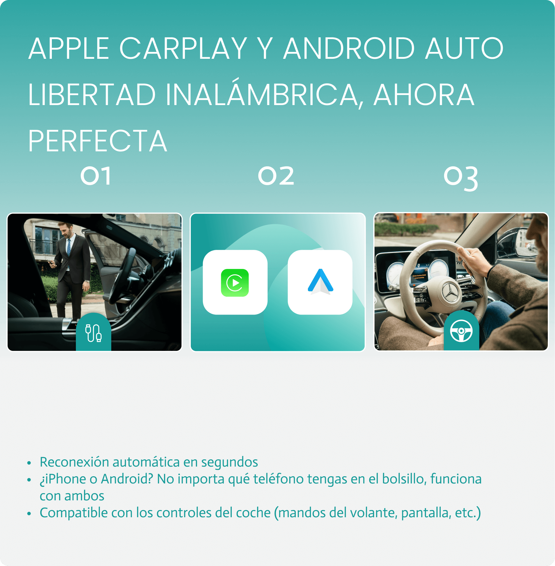 Play2Video Ultra · Adaptador inalámbrico CarPlay/Android Auto con Netflix, YouTube, Prime Video y más
