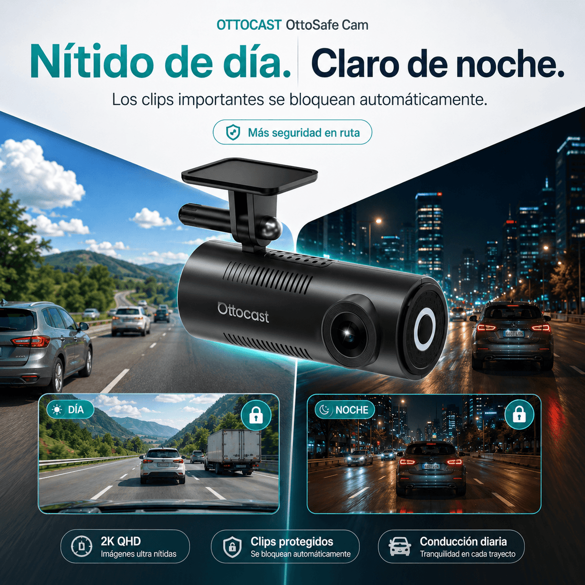 OttoSafe Cam – El primer adaptador 2 en 1 para cámara de salpicadero del mundo